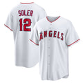 marshops Los Angeles Angels #12 Jorge Soler White  Home Replica Jersey