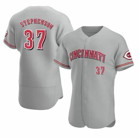 marshops  Cincinnati Reds #37 Tyler Stephenson Grey  Stitched Flex Base Jersey