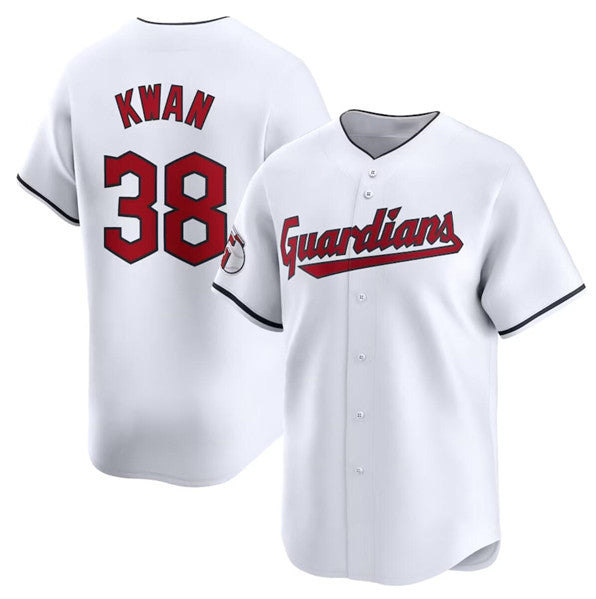 marshops Cleveland Guardians #38 Steven Kwan White  Home Limited Stitched Jersey1
