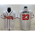marshops Atlanta Braves #23 Michael Harris II White Gold  World Series Champions Program Cool Base Stitched Jersey