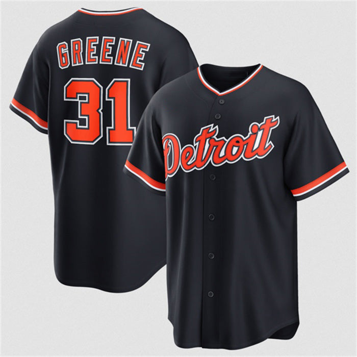 marshops Detroit Tigers #31 Riley Greene Navy  Alternate Stitched Jersey