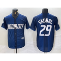 marshops Detroit Tigers #29 Tarik Skubal 2024 Navy  City Connect Cool Base Limited Stitched Jersey