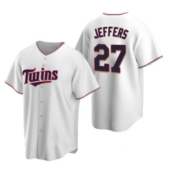 marshops Minnesota Twins #27 Ryan Jeffers White  Cool Base Stitched Jersey
