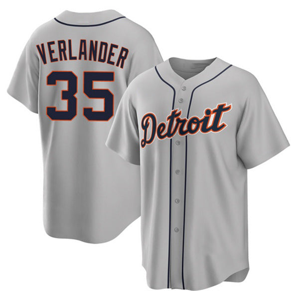 marshops Detroit Tigers #35 Justin Verlander Gray  2026 Road Stitched Jersey