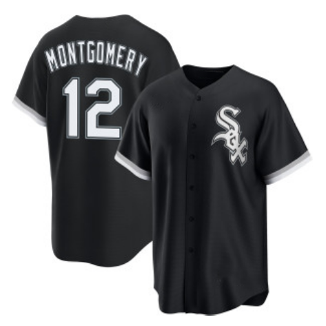 marshops  Chicago White Sox #12 Colson Montgomery Black  Cool Base Stitched Jersey