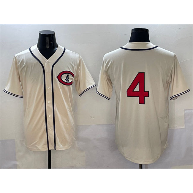 marshops Chicago Cubs #4 Pete Crow-Armstrong Cream  Field of Dreams Cool Base Stitched Jersey
