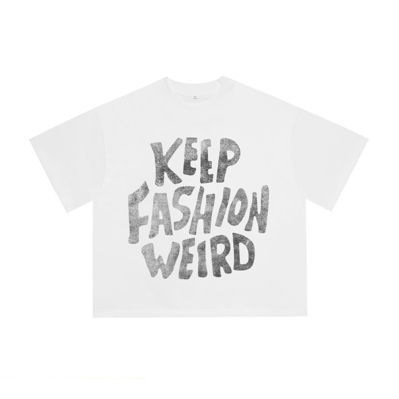 Marshops Foreign Trade Wholesale Billi0N Hip-Hop High Street Fashion Brand Cartoon Pattern Graffiti Drop Shoulder Sleeve Couple Short-Sleeve T-Shirt