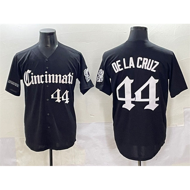 marshops  Cincinnati Reds #44 Elly De La Cruz Black  'Gothic Queen City Edition' Vapor Premier Limited Stitched Jersey