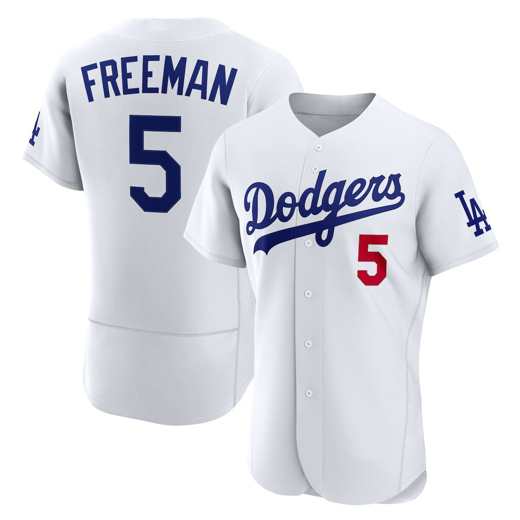 marshops Los Angeles Dodgers #5 Freddie Freeman White  Home Authentic Jersey