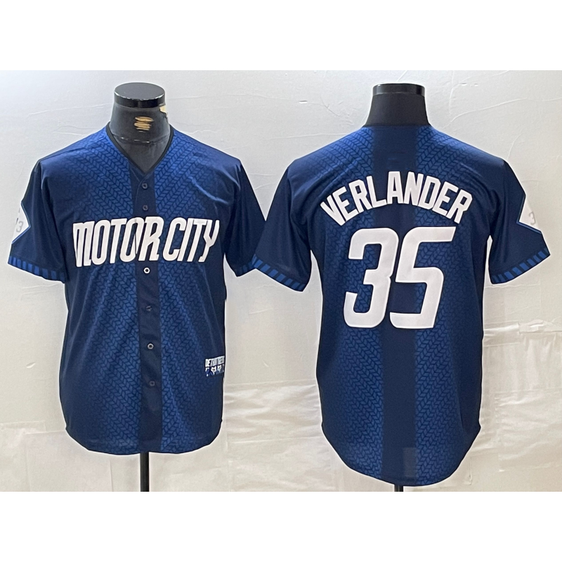 marshops Detroit Tigers #35 Justin Verlander Navy  2024 City Connect Cool Base Limited Stitched Jersey