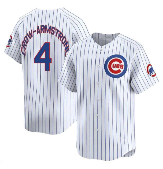 marshops Chicago Cubs #4 Pete Crow-Armstrong White  Home Limited Stitched Jersey