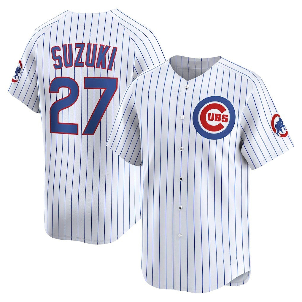 marshops Chicago Cubs #27 Seiya Suzuki White  Home Limited Player Jersey