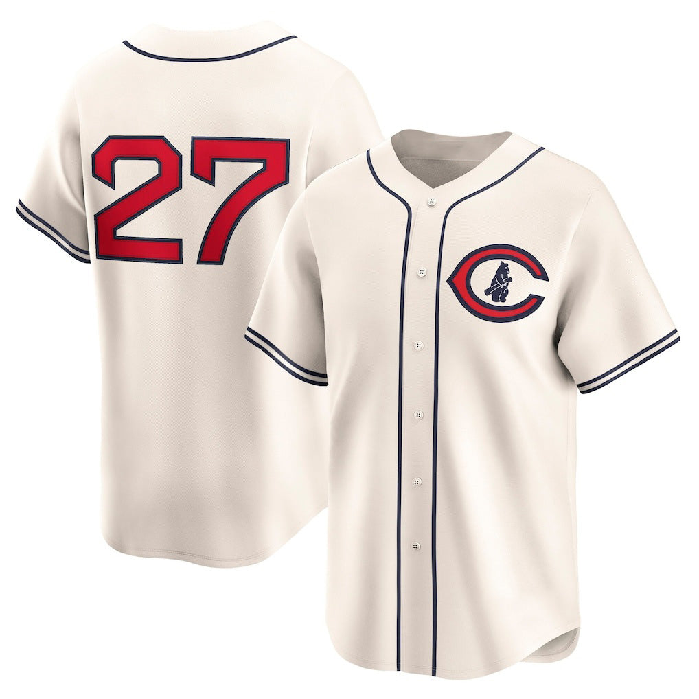 marshops Chicago Cubs #27 Seiya Suzuki Cream  Throwback Cooperstown Collection Limited Jersey