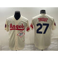 marshops Los Angeles Angels #27 Mike Trout Number Cream  2022 City Connect Cool Base Stitched Jersey