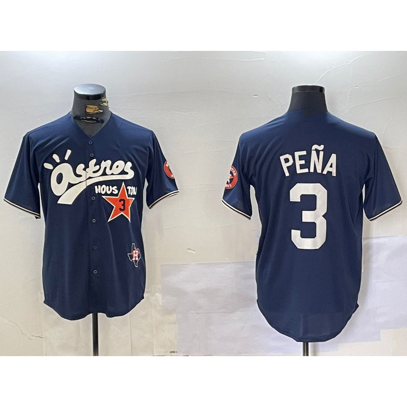 marshops Houston Astros #3 Jeremy Pena Black  Cactus Jack Vapor Premier Stitched Jersey
