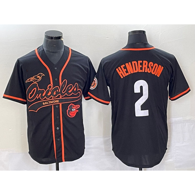 marshops Baltimore Orioles #2 Gunnar Henderson Black  With Patch Cool Base Stitched Jersey