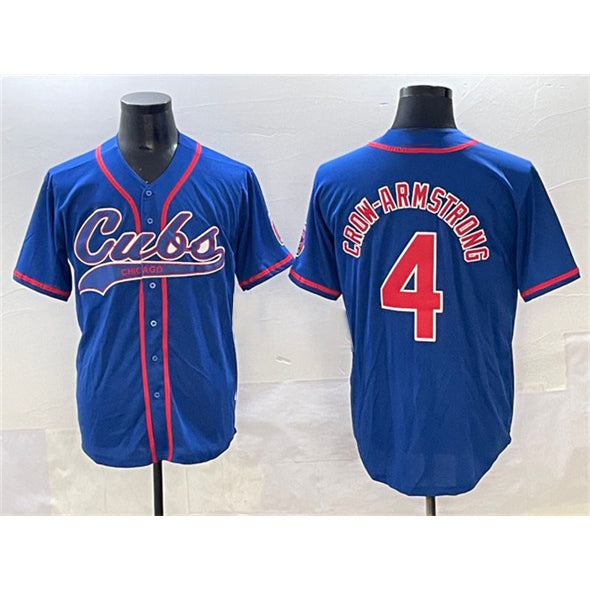 marshops Chicago Cubs #4 Pete Crow-Armstrong Royal  Cool Base Stitched Jersey