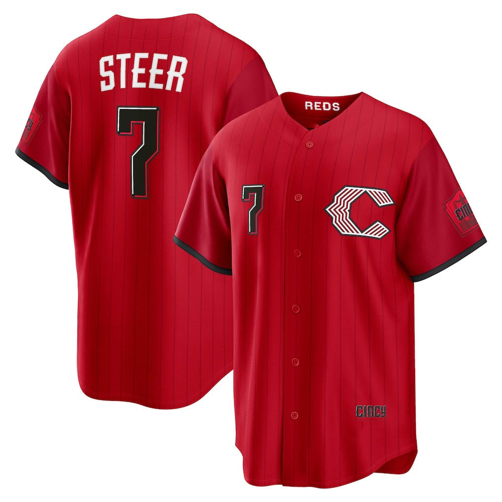 marshops  Cincinnati Reds #7 Spencer Steer Red  2026 City Connect Stadium Jersey