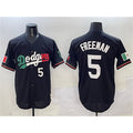 marshops Los Angeles Dodgers #5 Freddie Freeman Black  Mexico Flag Limited Stitched Jersey