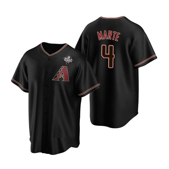marshops Arizona Diamondbacks #4 Ketel Marte Black  2023 World Series Cool Base Stitched Jersey