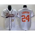 marshops Detroit Tigers #24 Miguel Cabrera Number White  Cool Base Stitched Jersey