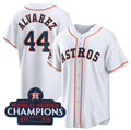 marshops Houston Astros #44 Yordan Alvarez White  2022 World Series Champions Home Stitched Jersey