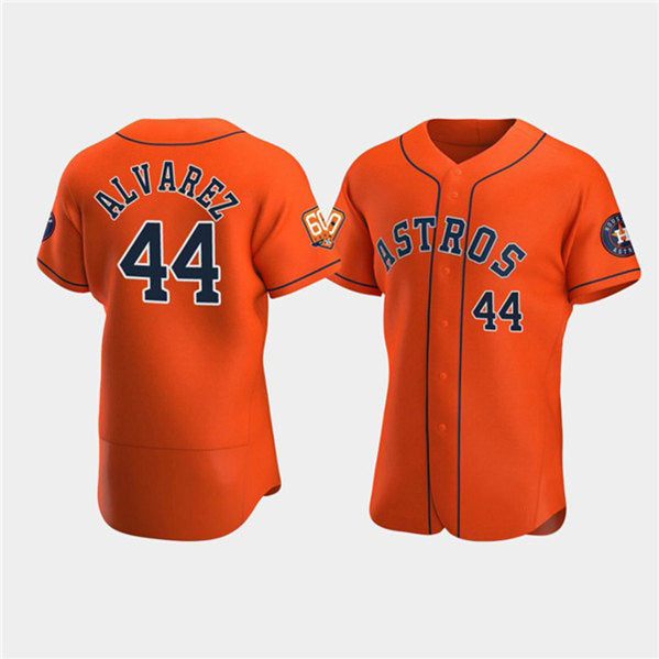 marshops Houston Astros #44 Yordan Alvarez Orange  60th Anniversary Flex Base Stitched Jersey