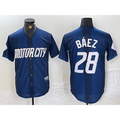 marshops Detroit Tigers #28 Javier Baez 2024 Navy  City Connect Cool Base Limited Stitched Jersey