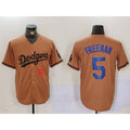 marshops Los Angeles Dodgers #5 Freddie Freeman Number Olive  Cool Base Limited Stitched Jersey 2