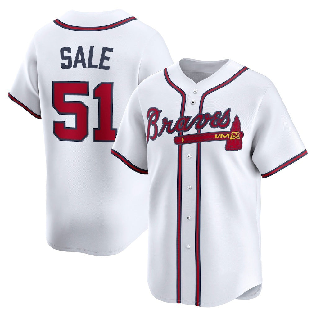 marshops Atlanta Braves #51 Chris Sale White  Home Limited Player Jersey