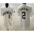 marshops Milwaukee Brewers #2 Brice Turang White  Limited Jersey
