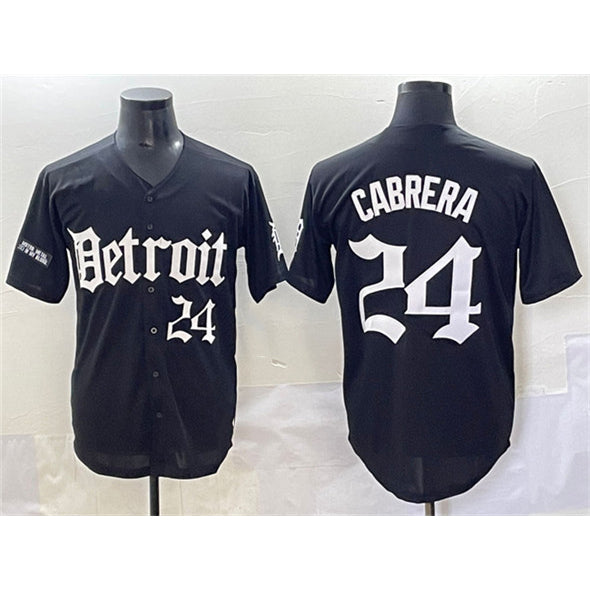 marshops Detroit Tigers #24 Miguel Cabrera Black  'Motor Gothic Edition' Vapor Premier Limited Stitched Jersey