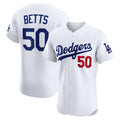 marshops Los Angeles Dodgers #50 Mookie Betts White  Home Elite Player Jersey