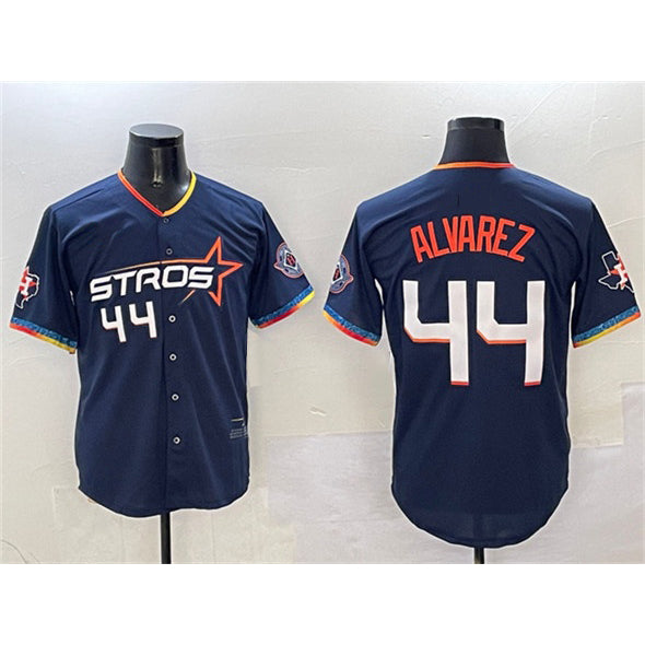 marshops Houston Astros #44 Yordan Alvarez Navy  2025 City Connect With Texas Patch Limited Stitched Jersey