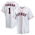 marshops Houston Astros #1 Carlos Correa White  Home Replica Jersey