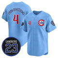 marshops Chicago Cubs #4 Pete Crow-Armstrong Blue  'Ryne Sandberg Tribute' Vapor Limited V2 Stitched Jersey