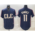 marshops Cleveland Guardians #11 Jose Ramirez Navy  2024 City Connect Limited Stitched Jersey