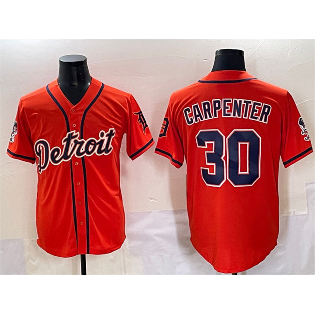marshops Detroit Tigers #30 Kerry Carpenter Orange  With Patch Vapor Premier Limited Stitched Jersey