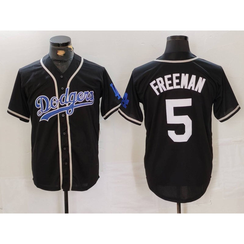 marshops Los Angeles Dodgers #5 Freddie Freeman Black  Cool Base With Patch Stitched Jersey