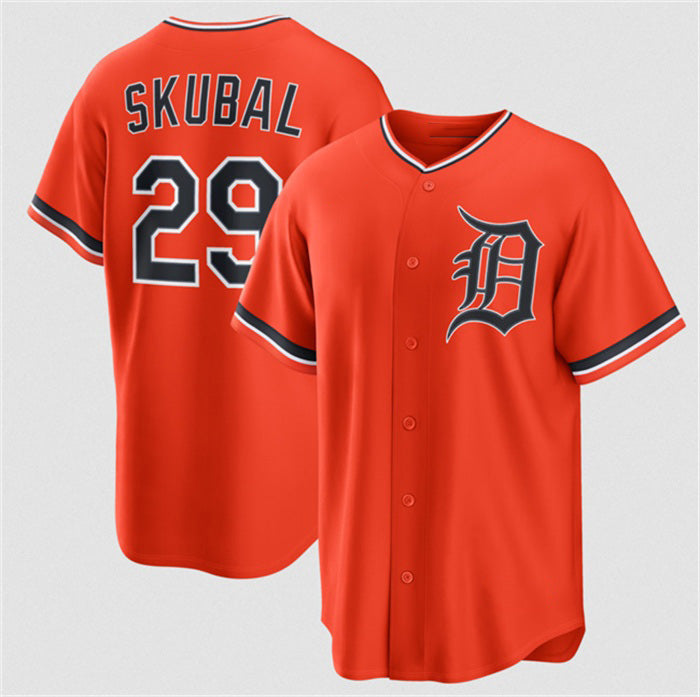 marshops Detroit Tigers #29 Tarik Skubal Orange  Alternate Stitched Jersey