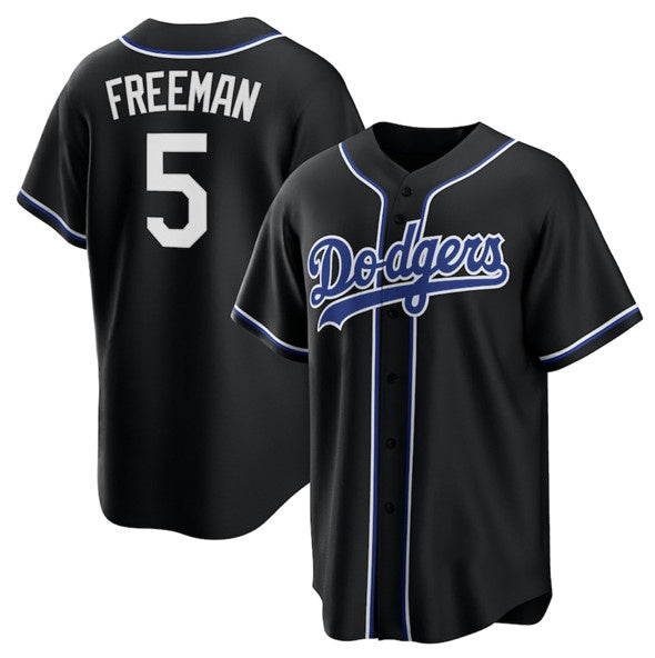 marshops Los Angeles Dodgers #5 Freddie Freeman Black  Lights Out Limited Stitched Jersey