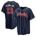 marshops Atlanta Braves #13 Ronald Acuna Jr. Navy  Alternate Replica Player Name Jersey