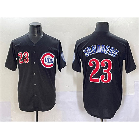 marshops Chicago Cubs #23 Ryne Sandberg Black  Limited Stitched Jersey