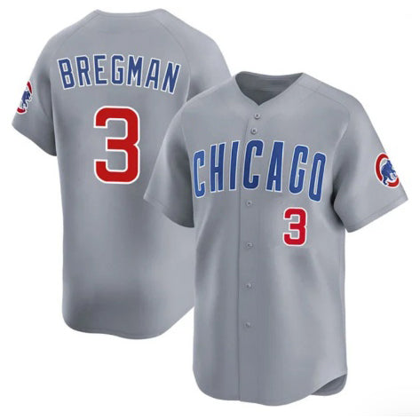 marshops Chicago Cubs #3 Alex Bregman Gray  2026 Limited Stitched Jersey