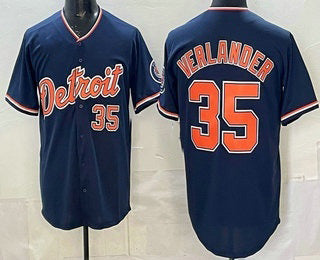 marshops Detroit Tigers #35 Justin Verlander Navy  Limited Jersey