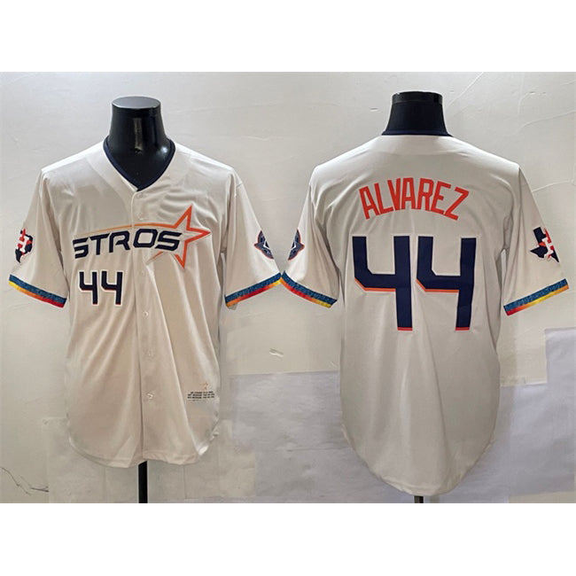marshops Houston Astros #44 Yordan Alvarez Cream  2025 City Connect With Texas Patch Limited Stitched Jersey