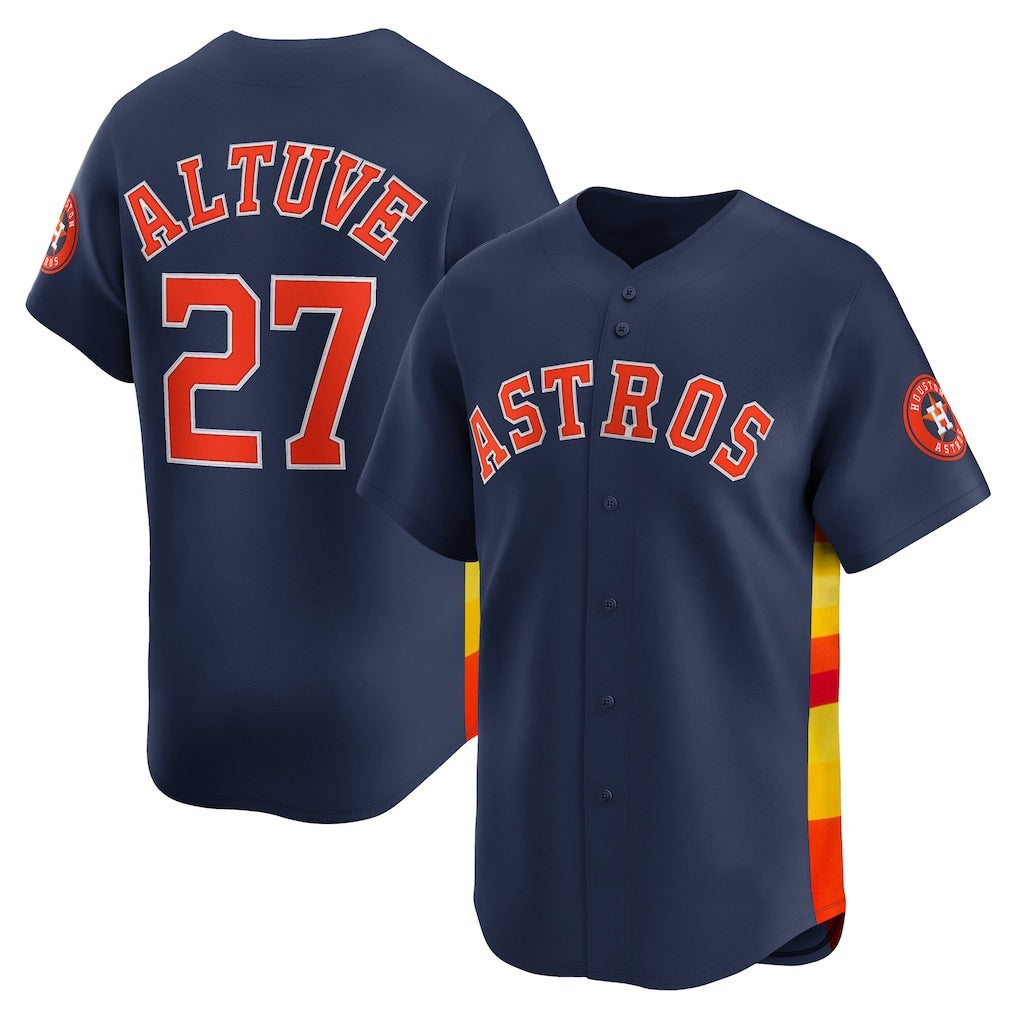 marshops Houston Astros #27 Jose Altuve Navy  Alternate Limited Player Jersey