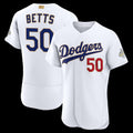 marshops Los Angeles Dodgers #50 Mookie Betts White  2026 Gold Collection Authentic Jersey