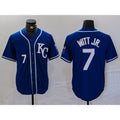 marshops Kansas City Royals #7 Bobby Witt Jr Number Royal  Cool Base Stitched Jersey