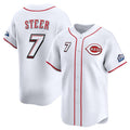marshops  Cincinnati Reds #7 Spencer Steer White  2025 Speedway Classic Home Limited Stitched Jersey